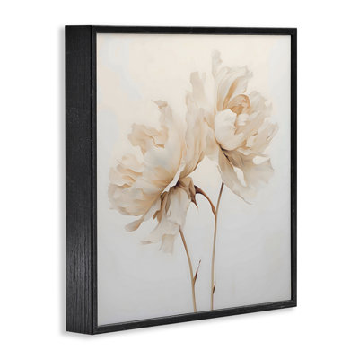 Soft Blooming White Peonies Framed Giclee, design by Creative Studio