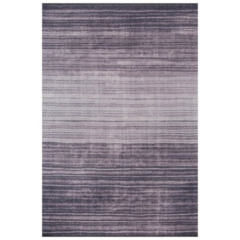 Tapis gris clair / gris foncé en polyester fabriqué à la machine Deboah, Rectangle 4 pi 11 po x 7 pi 7 po