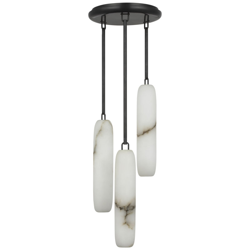 Kelly Wearstler Formosa 3-Light Pendant with Alabaster, Bronze