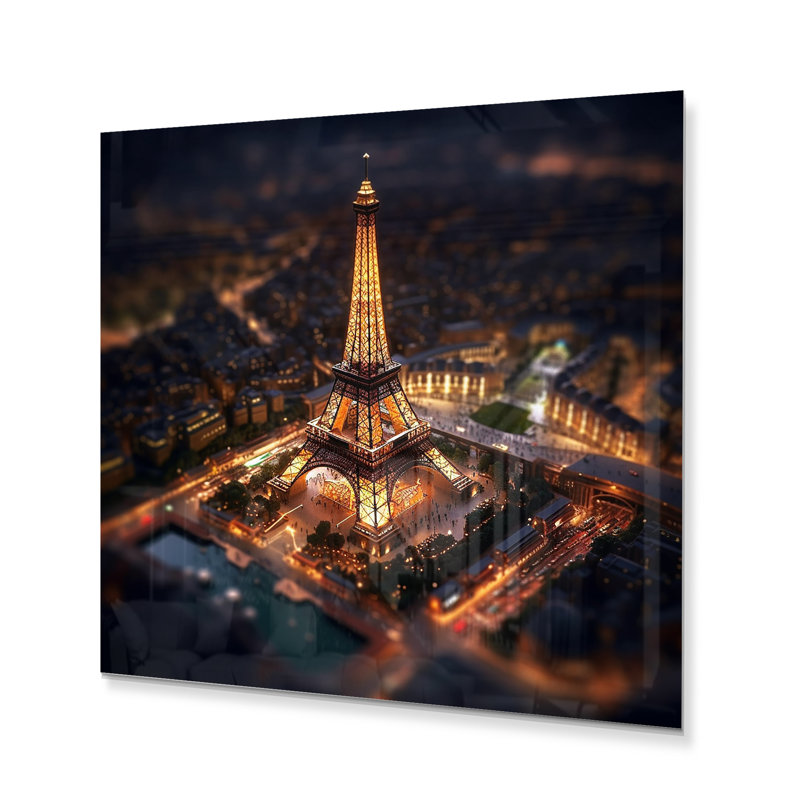 Néon de la Tour Eiffel Paris - reproduction de Franch sur métal, H 23 po x l 23 po x P 1 po