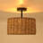 2-light Rattan Semi Flush Mount Ceiling Light