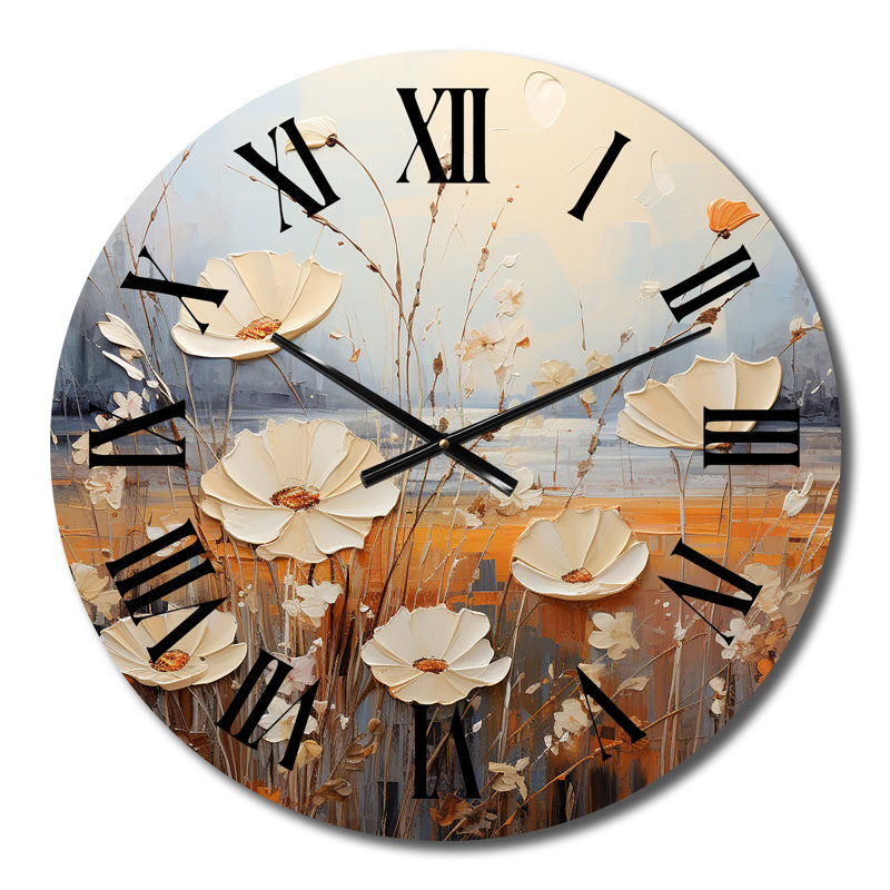 Chloeigh - Horloge murale florale, Moyenne