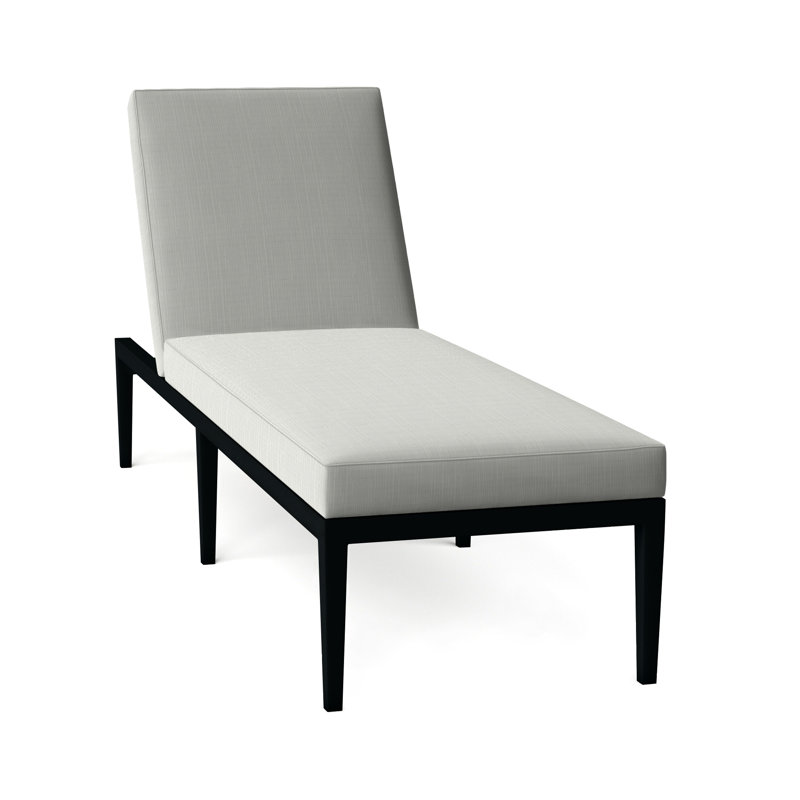 Elegante 78" Long Reclining Single Chaise with Cushions, Welt, Natural White, Elegante #97 Midnight