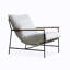 Chaise d'appoint de style nordique avec structure en acier inoxydable, tissu d'ameublement en peluche et accoudoirs en bois
