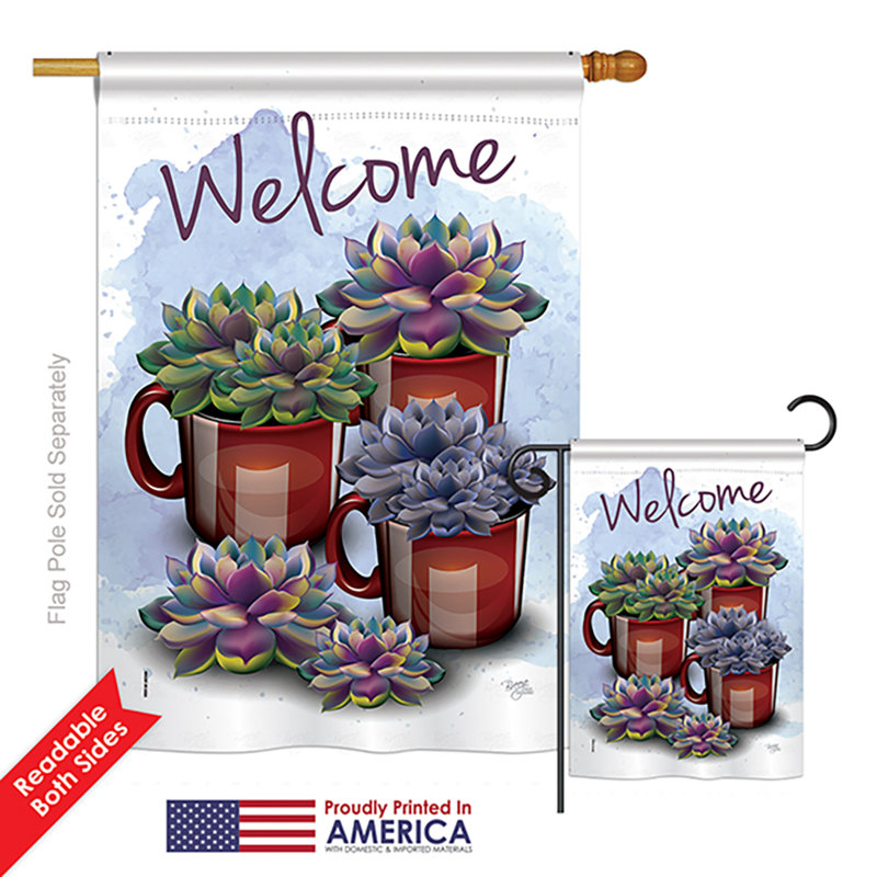 Succa de lit 2 pièces et 2 côtés de polyester 40 x 28 po welcome ensemble de drapeau
