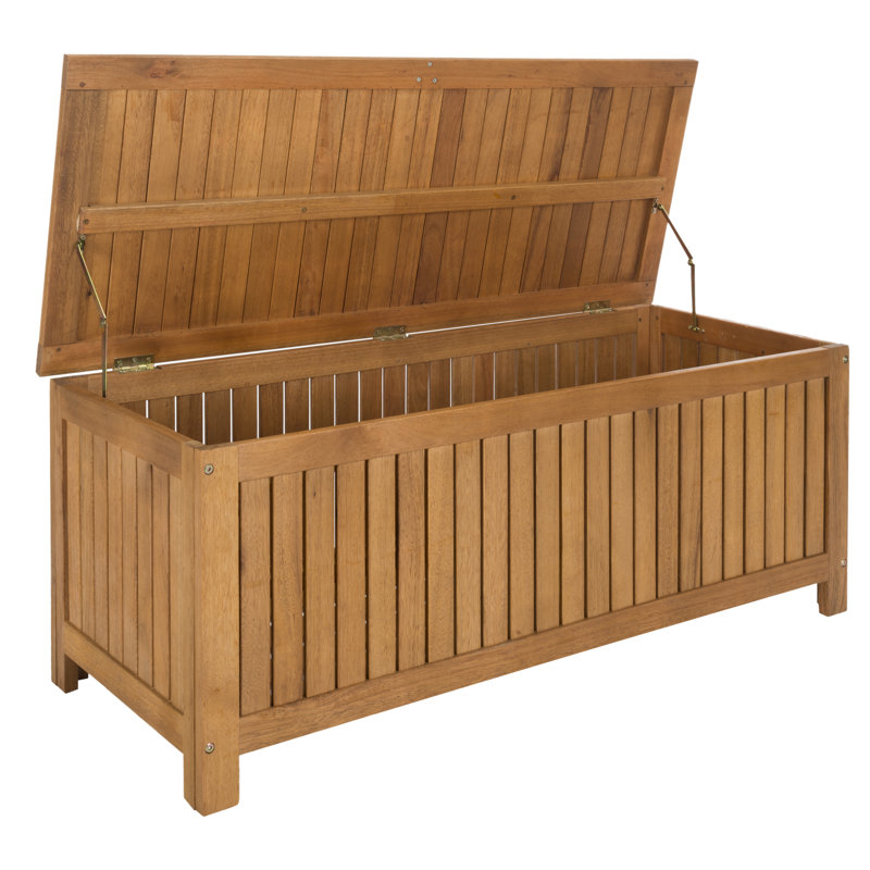 Safavieh Abri 47.6'' W Water Resistant Solid Wood Eucalyptus Deck Box, Natural