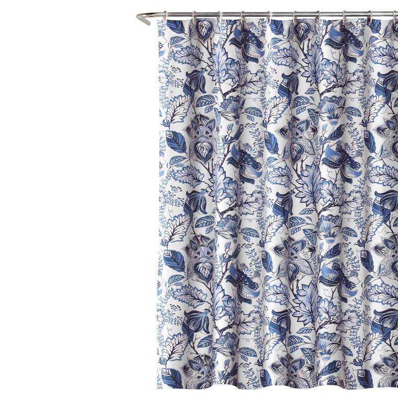 Morganton Polyester Shower Curtain, Blue