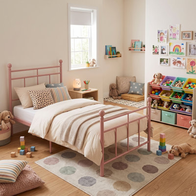 Cadre de lit plateforme simple en métal, cadre de lit robuste sans sommier avec lattes robustes, silencieux pour la chambre d'amis
