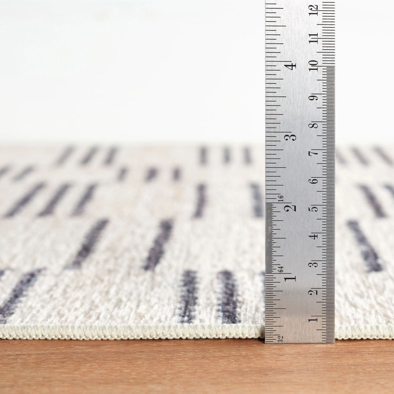 Leni Oatmeal Machine Washable Rug, Rectangle 4' x 6'