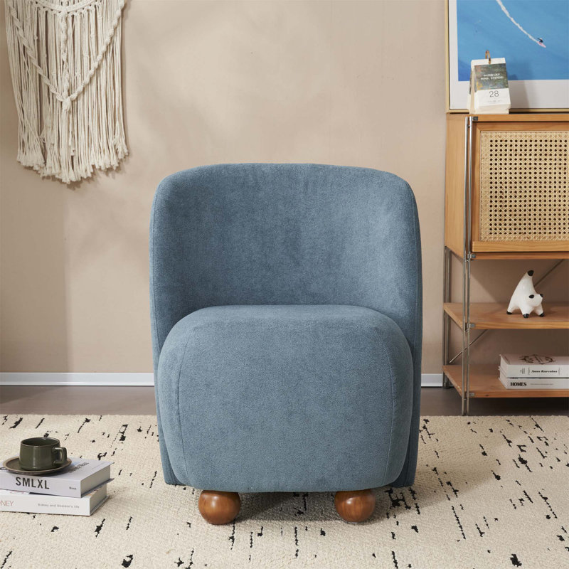 Chaise d'appoint moderne à dossier bas, Bleu