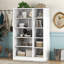Armoire moderne à 3 portes avec tablettes polyvalentes, blanc