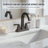 Modern Two Handle Centerset Bathroom Faucet with Pop-Up Drain and Supply Lines-123043691