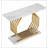 40” Gold Console Table, Faux Marble Entryway Narrow Sofa Table with Geometric Metal Base, Modern Accent Entrance Table for Living Room