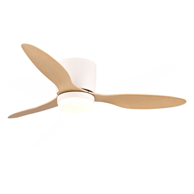 42-Inch Ceiling Fan With Light, Slim Flush-Mount Design, 3 ABS Plastic Blades, Remote Control Included, 6-Speed Adjustment, Reversible DC Motor, Quiet Operation, Ideal For Bedrooms, Indoor/Outdo