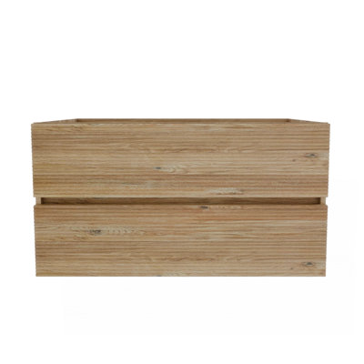 Grace 36" Rough Oak+Rough Oak Bathroom Vanity With Double Soft Drawers, Wall Mounted Floating Bathroom Vanity For Modern Bathroom, KD
