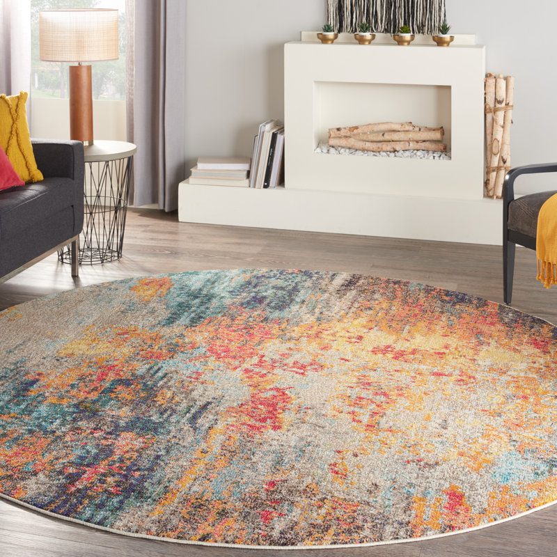 Dominic Abstract Indoor Rug, Round 5'3"