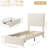 Twin Bed Frame with Storage Drawer-1231729171