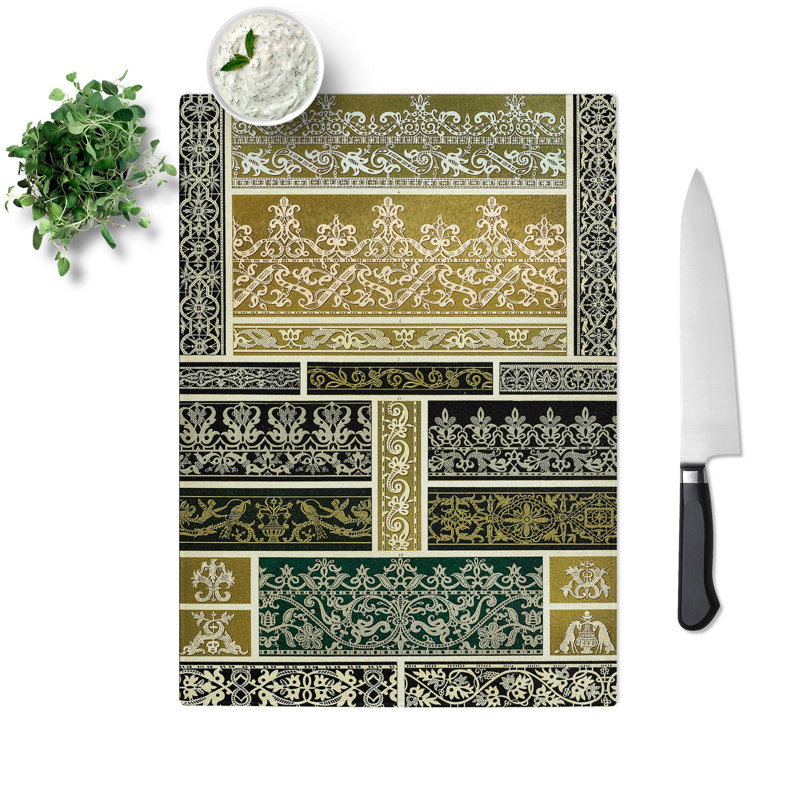 Tempered Glass 16Th Century Chopping Board, 20 cm W x 28.5 cm L