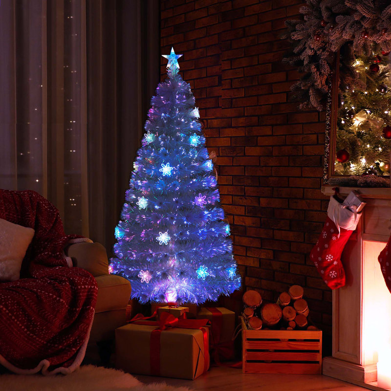 Arbre de Noël illuminé en fibre de verre 5 pi, H 5 pi