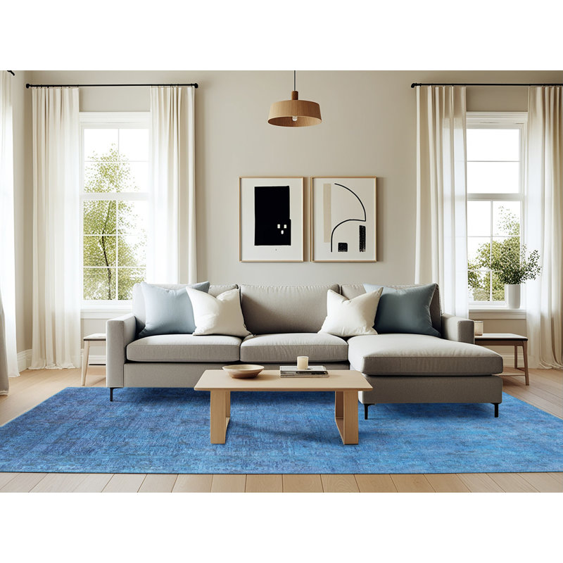 Tapis oriental bleu, Rectangle 6 pi x 9 pi