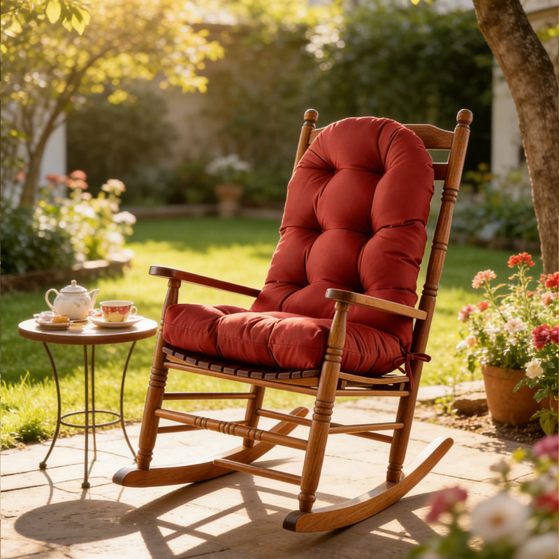 High-Back Seat Cushion - Waterproof Outdoor Adirondack Chair Cushion For Patio Furniture With Tie, Vibrant Color, Premium Elastic Padding, Multi-Scenario Use,Burgundy