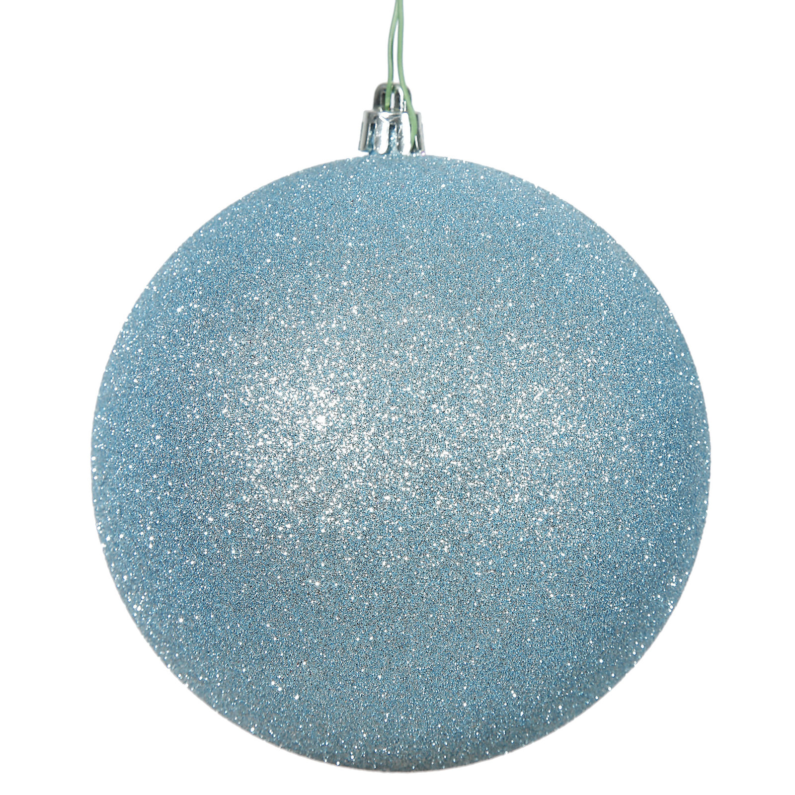 Holiday Décor Ball Ornament, 3" H x 3" W x 3" D, Baby Blue Glitter