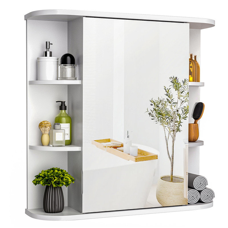 W H Medicine Cabinet Mirror, White