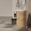 Meuble-lavabo sur pied simple en chêne naturel de 30 po avec plateau en pierre blanche brillante et 2 tiroirs moderne-1200253195