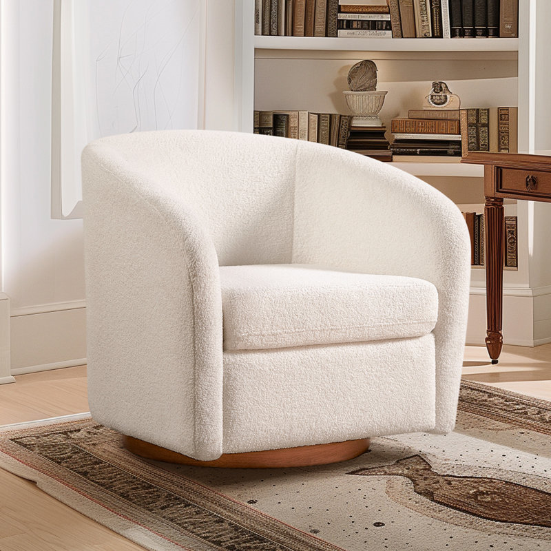 Fauteuil pivotant, fauteuil pivotant confortable, fauteuil simple, fauteuils club en velours, Velours blanc