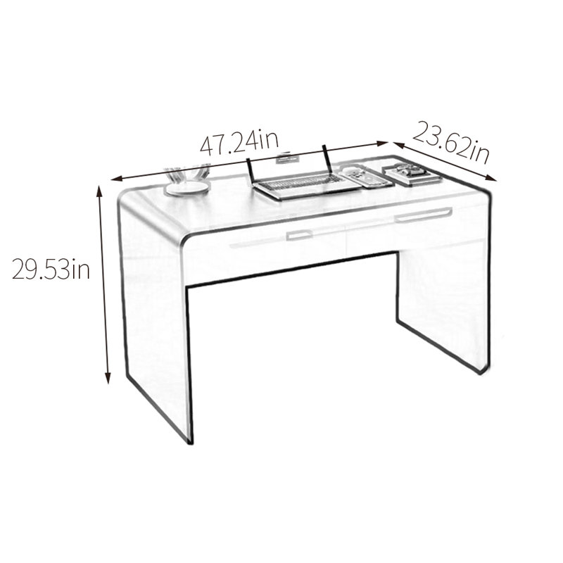 Bureau d'ordinateur Goodlow, H 29,53 po x l 47,24 po x P 23,62 po, Noir