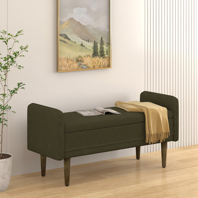 Tabouret de rangement avec compartiment spacieux, pour organiser et rehausser n'importe quelle pièce, Vert