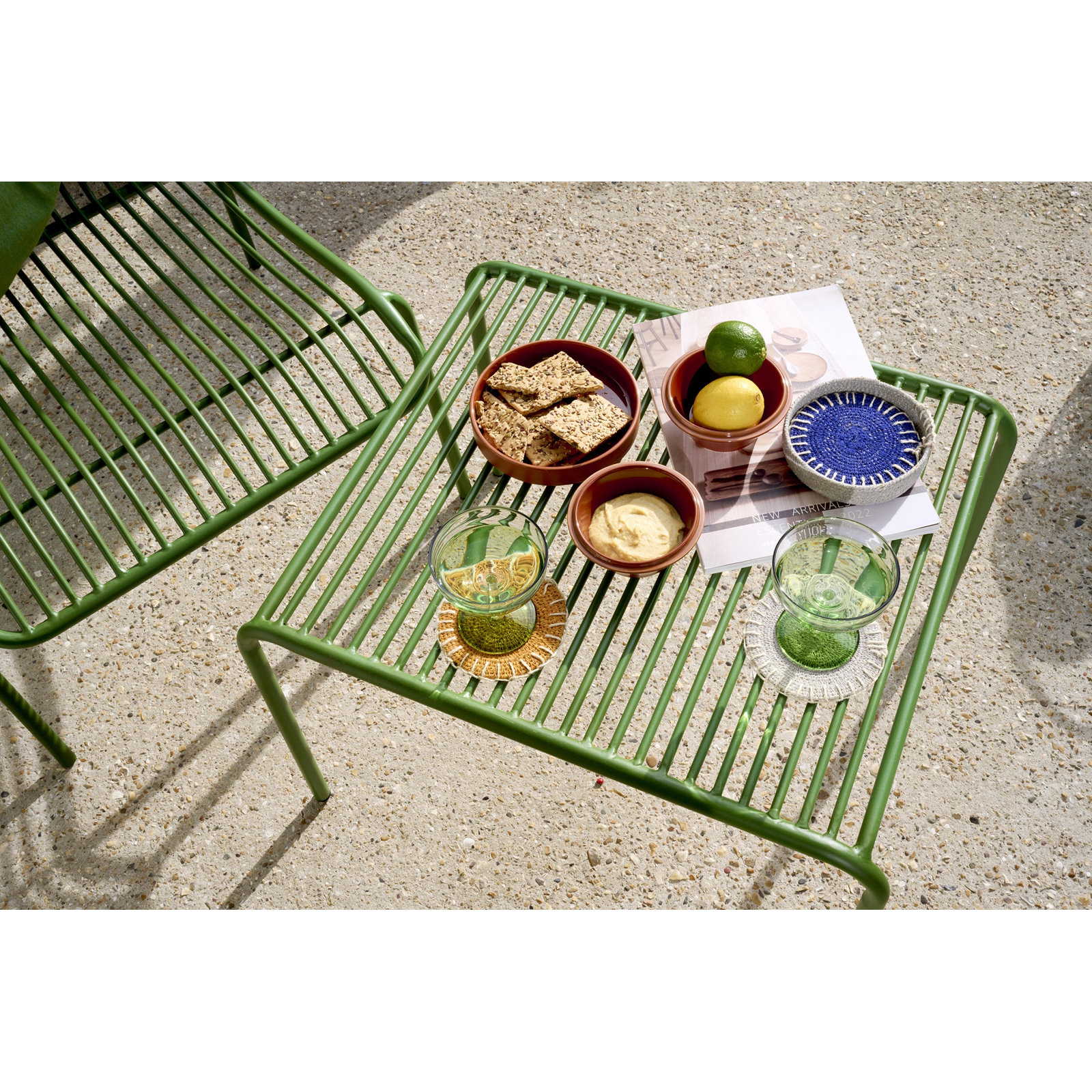 Tarifa Blue Coupe Glass 6 Fl Oz Borosilicate Glass, Green