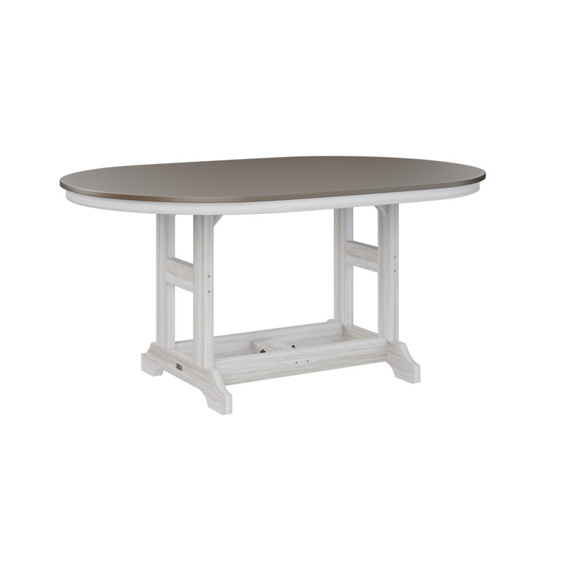 Table de bar Berlin Classic, Bronze martelé, Coquillage, H 39,5 po x l 64 po x P 44 po