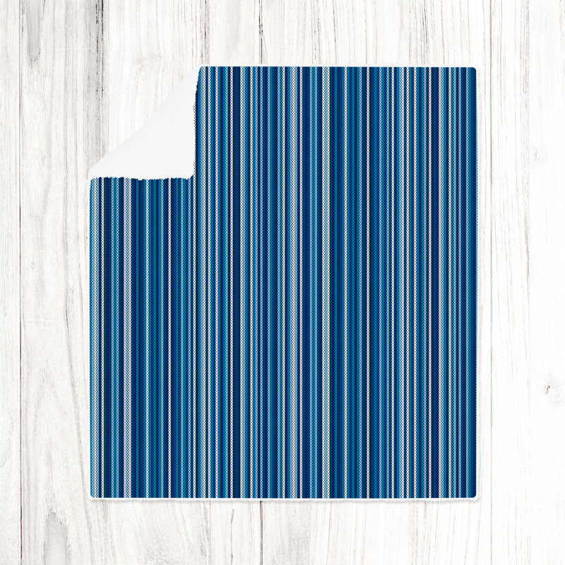 Throw Blanket, 68" W x 80" L, Striped, Blue
