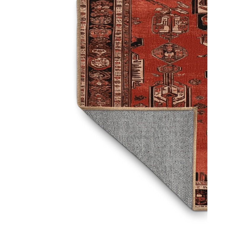 Tapis brun lavable à la machine, Rond 6 pi