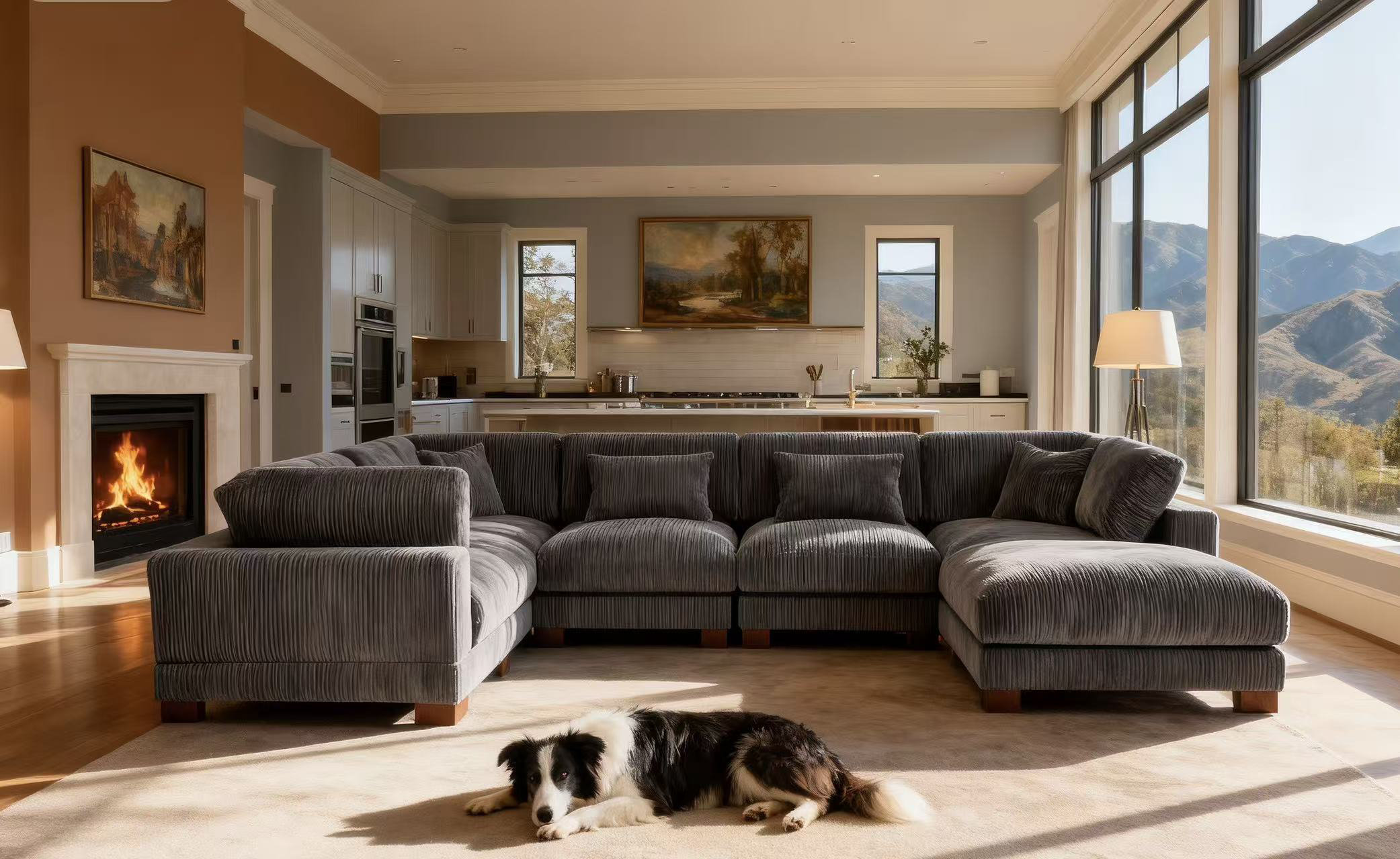 Wade Logan® Arliz 7 - Piece 144" Wide Reversible Modular Corner Sectional with Ottoman & Reviews | Wayfair