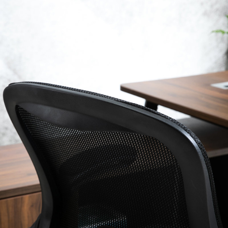 Fauteuil de bureau noir, siège et repose-pieds réglables, aide lombaire, grand bureau pivotant d'une capacité de 264 lb, rembourrage en filet