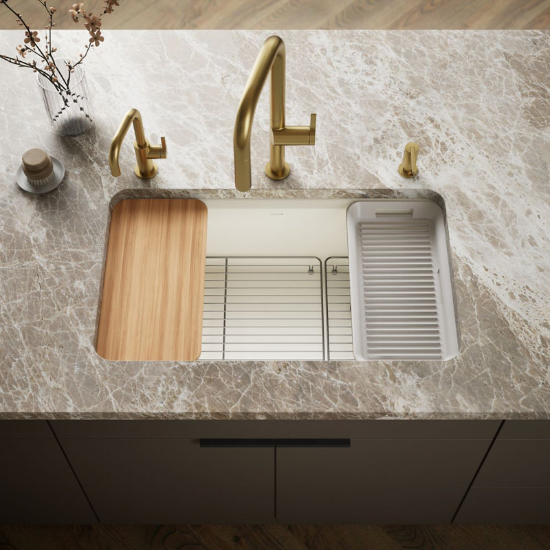 Riverby 33" undermount single-bowl workstation kitchen sink