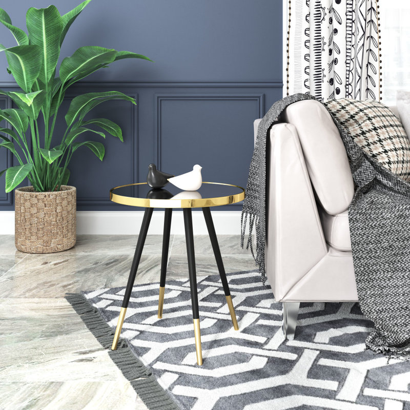 Particle Side Table Black & Gold