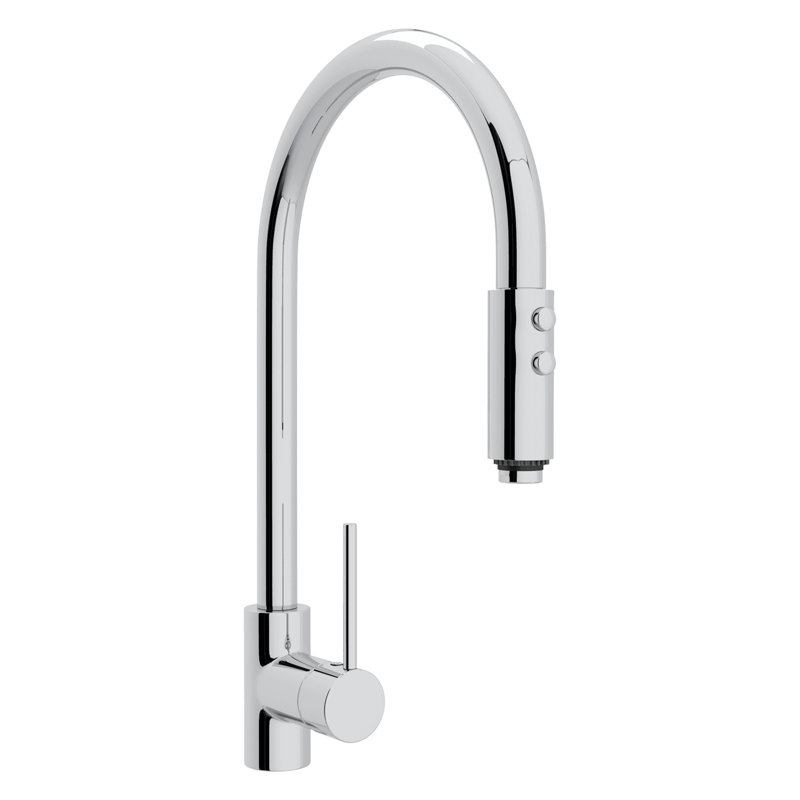 Bossini Tall Pull-Down Kitchen Faucet, Polished Chrome