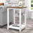 Farmhouse White Side Table With Oak Finish, Rustic End Table With Storage Shelf For Living Room Or Bedroom