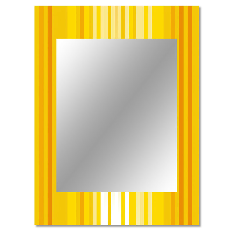 «Sunshine», miroir mural géométrique jaune, 40 po x 30 po