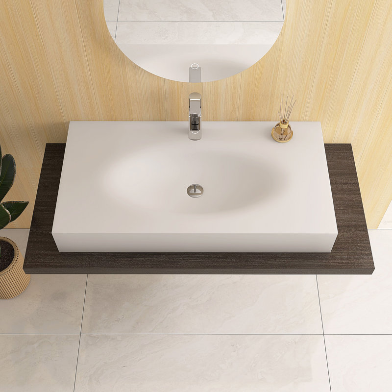 42'' Wall Mounted Bathroom Sink Solid Surface Sink
