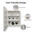 Armoire à pharmacie 24 po x 32 po avec cadre en métal blanc et miroir, conception à angle arqué pour plus de sécurité et de style
