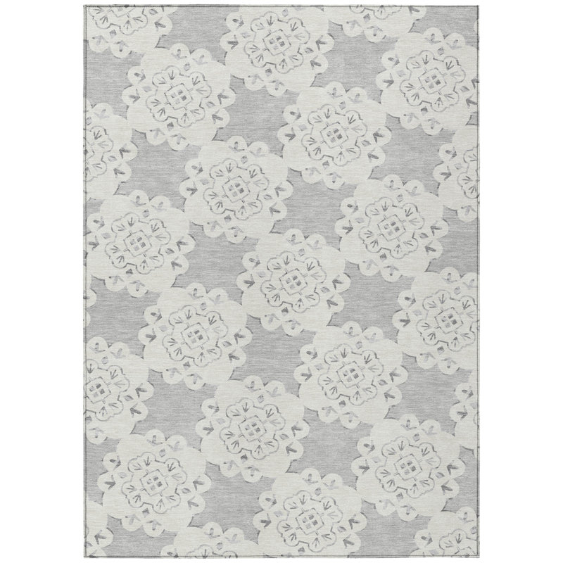 Machine Washable Indoor/Outdoor Bourkelands ACN2352 Casual Rug, Rectangle 10' x 14'