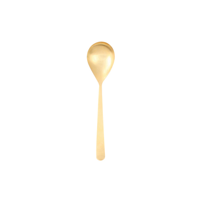 Stainless Steel Serving Spoon, Matte Gold