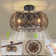 17” Cage Ceiling Fan With Light, Rustic Farmhouse Ceiling Fan With Remote Control, Low Profile Ceiling Fan Light