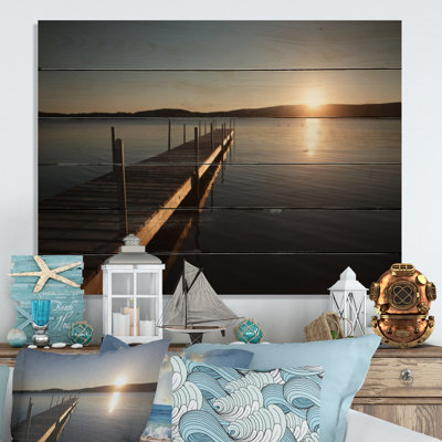 " Lake Pier On Sunset Scenery "