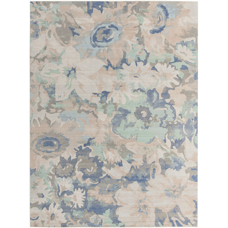 Floral Indoor Rug, Rectangle 9' x 12'