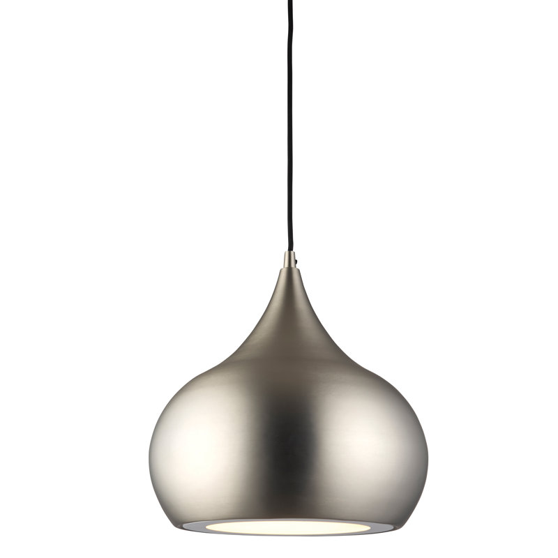 Tessier 1 - Light LED Teardrop Pendant, Matt Nickel Plated